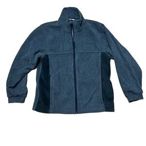 Fleece Jacket Youth 10/12 Columbia Benton Springs Black Gray Full Zip Soft